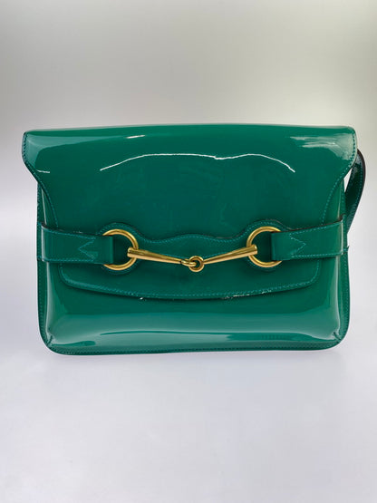 【中古品】【レディース】 GUCCI グッチ エナメル ホースビット ショルダーバッグ 317636 200047 カバン 180-250906-kk-09-min カラー：グリーン 万代Net店