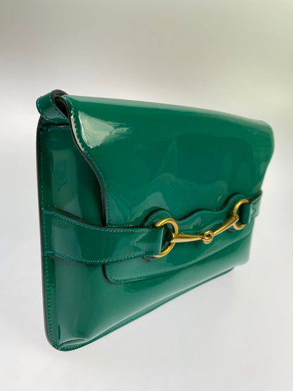 【中古品】【レディース】 GUCCI グッチ エナメル ホースビット ショルダーバッグ 317636 200047 カバン 180-250906-kk-09-min カラー：グリーン 万代Net店