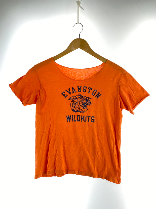 【現状渡し品】【メンズ】 USED 90S EVANSTON WILDKITS TEE 半袖Tシャツ ショートスリーブ ヴィンテージ 146-260718-AS-49-min サイズ：不明 下記参照 カラー：オレンジ 万代Net店