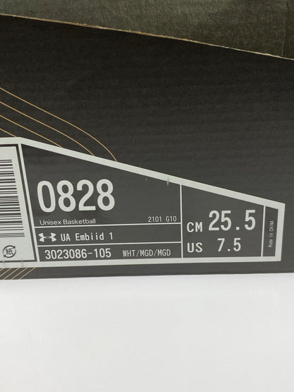 【未使用品】【メンズ/レディース】 UNDER ARMOUR アンダーアーマー 3023086-105 EMBIID ONE WHITE GOLD 靴 シューズ スニーカー 163-250831-AS-10-min サイズ：25.5cm カラー：ホワイト/ゴールド 万代Net店