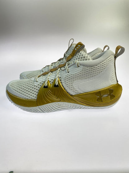 【未使用品】【メンズ/レディース】 UNDER ARMOUR アンダーアーマー 3023086-105 EMBIID ONE WHITE GOLD 靴 シューズ スニーカー 163-250831-AS-10-min サイズ：25.5cm カラー：ホワイト/ゴールド 万代Net店