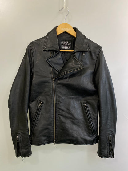 【中古品】【メンズ】 nano universe ナノユニバース DUBBLE LEATHER JACKET レザージャケット 140-250830-ks-14-min サイズ：S カラー：ブラック 万代Net店
