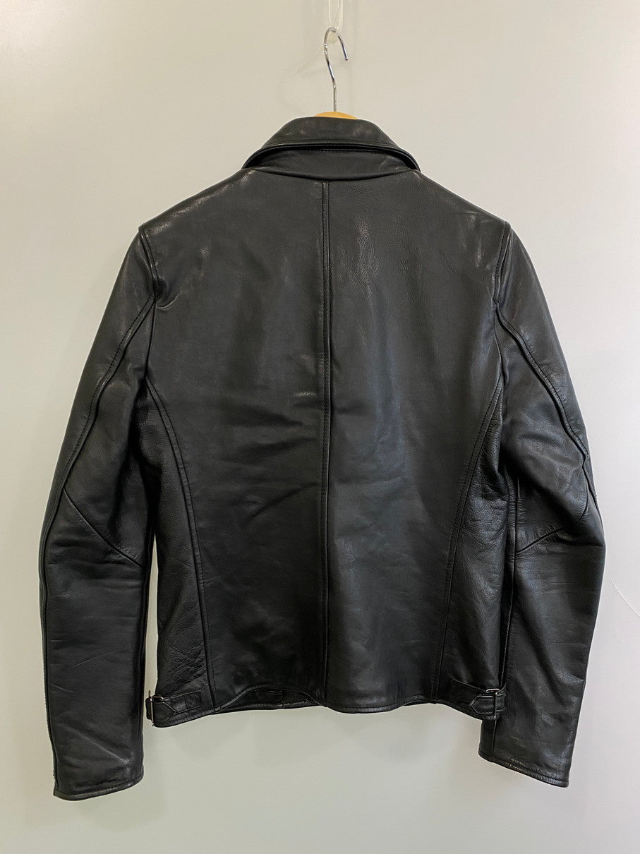 【中古品】【メンズ】 nano universe ナノユニバース DUBBLE LEATHER JACKET レザージャケット 140-250830-ks-14-min サイズ：S カラー：ブラック 万代Net店