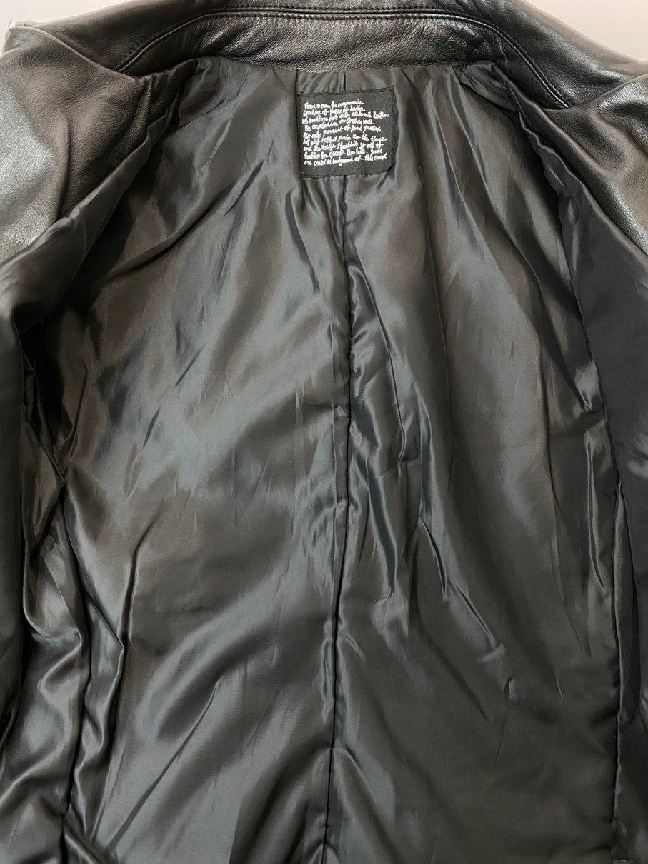 【中古品】【メンズ】 nano universe ナノユニバース DUBBLE LEATHER JACKET レザージャケット 140-250830-ks-14-min サイズ：S カラー：ブラック 万代Net店