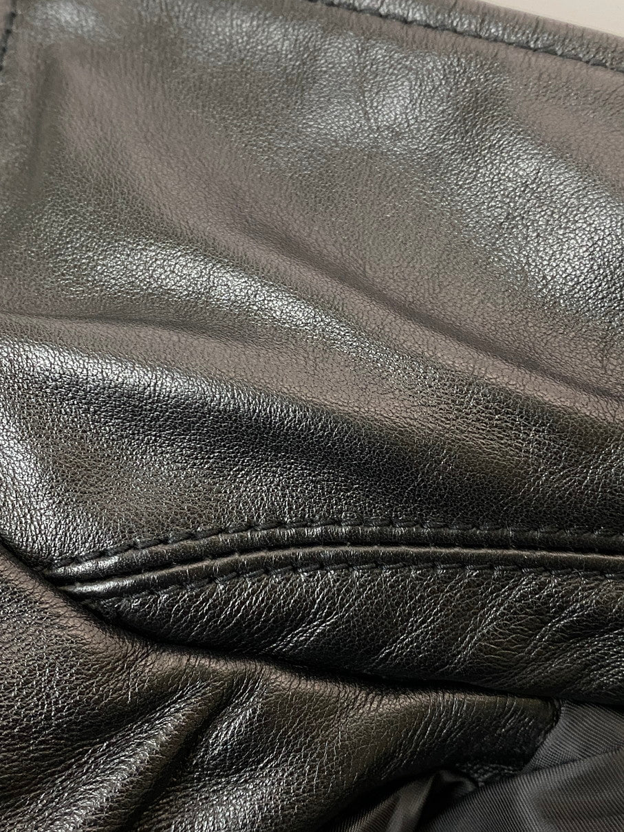 【中古品】【メンズ】 nano universe ナノユニバース DUBBLE LEATHER JACKET レザージャケット 140-250830-ks-14-min サイズ：S カラー：ブラック 万代Net店