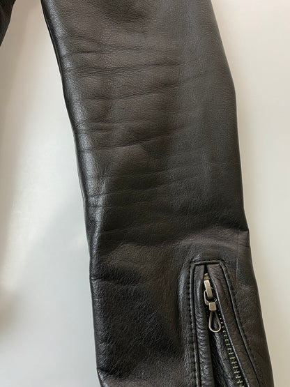 【中古品】【メンズ】 nano universe ナノユニバース DUBBLE LEATHER JACKET レザージャケット 140-250830-ks-14-min サイズ：S カラー：ブラック 万代Net店