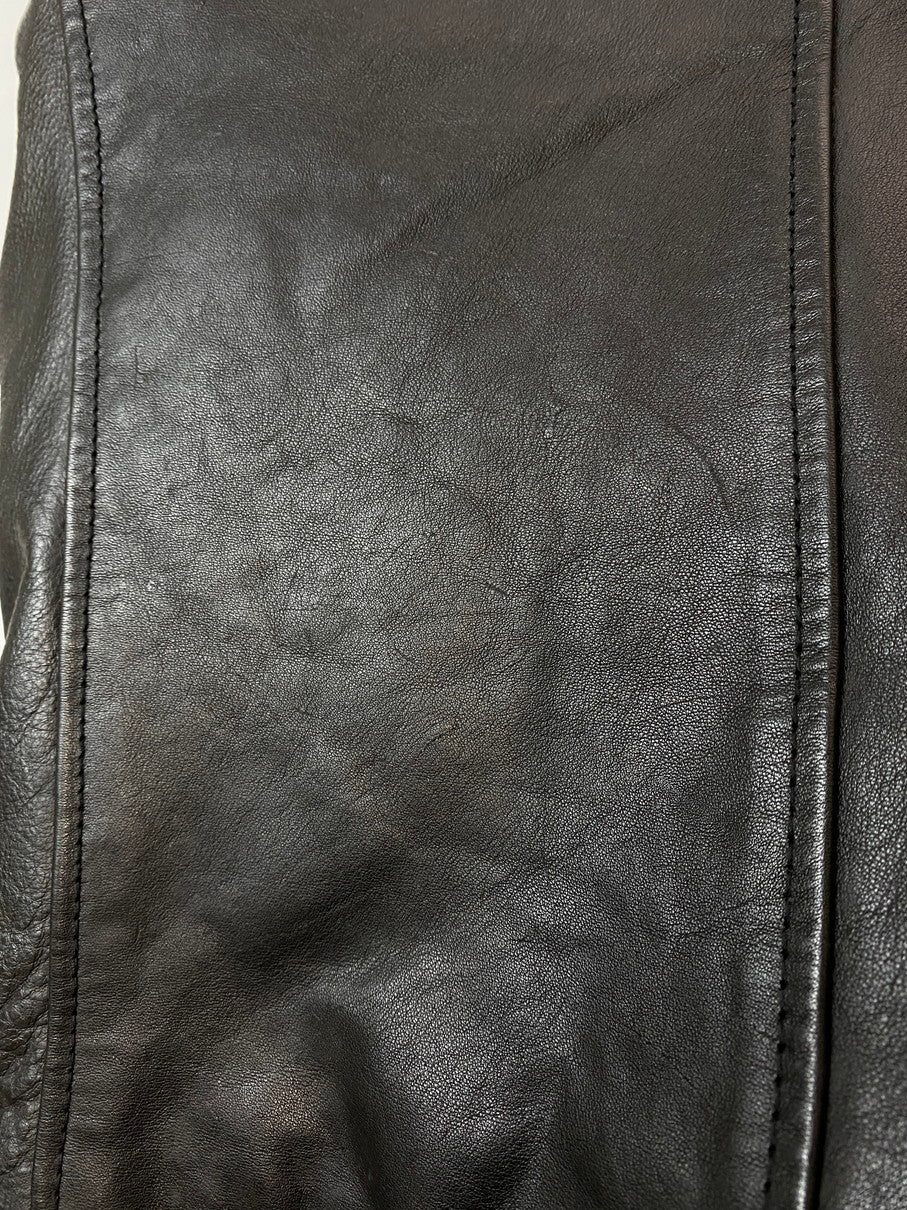 【中古品】【メンズ】 nano universe ナノユニバース DUBBLE LEATHER JACKET レザージャケット 140-250830-ks-14-min サイズ：S カラー：ブラック 万代Net店