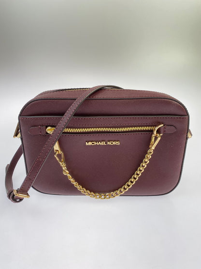 【中古品】【レディース】 Michael Kors マイケルコース JET SET ITEM LG EW ZP CHAIN CROSSBODY 35S1GTTC7L ジェットセットアイテム チェーンクロスボディ カバン ショルダーバッグ 188-250906-kk-12-min カラー：ボルドー 万代Net店