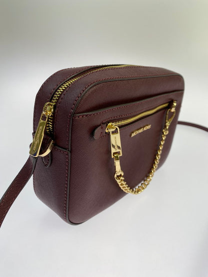 【中古品】【レディース】 Michael Kors マイケルコース JET SET ITEM LG EW ZP CHAIN CROSSBODY 35S1GTTC7L ジェットセットアイテム チェーンクロスボディ カバン ショルダーバッグ 188-250906-kk-12-min カラー：ボルドー 万代Net店