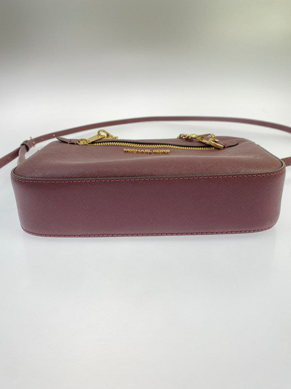 【中古品】【レディース】 Michael Kors マイケルコース JET SET ITEM LG EW ZP CHAIN CROSSBODY 35S1GTTC7L ジェットセットアイテム チェーンクロスボディ カバン ショルダーバッグ 188-250906-kk-12-min カラー：ボルドー 万代Net店