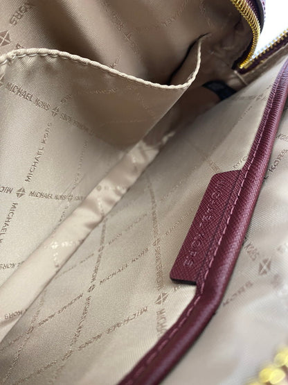 【中古品】【レディース】 Michael Kors マイケルコース JET SET ITEM LG EW ZP CHAIN CROSSBODY 35S1GTTC7L ジェットセットアイテム チェーンクロスボディ カバン ショルダーバッグ 188-250906-kk-12-min カラー：ボルドー 万代Net店