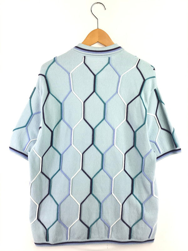 【中古品】【メンズ】 SUPREME シュプリーム 21SS SS HEX ZIP UP POLO ヘキサ ジップアップ ポロシャツ 半袖シャツ 149-261006-na-02-tagh サイズ：L カラー：ブルー 万代Net店