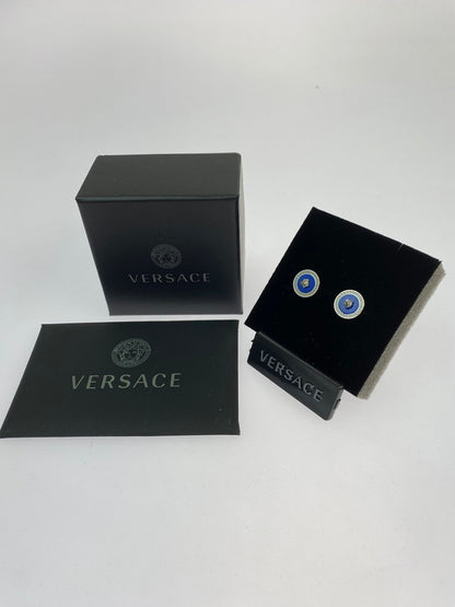 【中古品】【メンズ/レディース】 VERSACE ヴェルサーチ メドゥーサ スタッド ピアス DG27256-DJMR-4J610 ロゴ アクセサリー 182-250918-em-03-min カラー：シルバー/ブルー 万代Net店