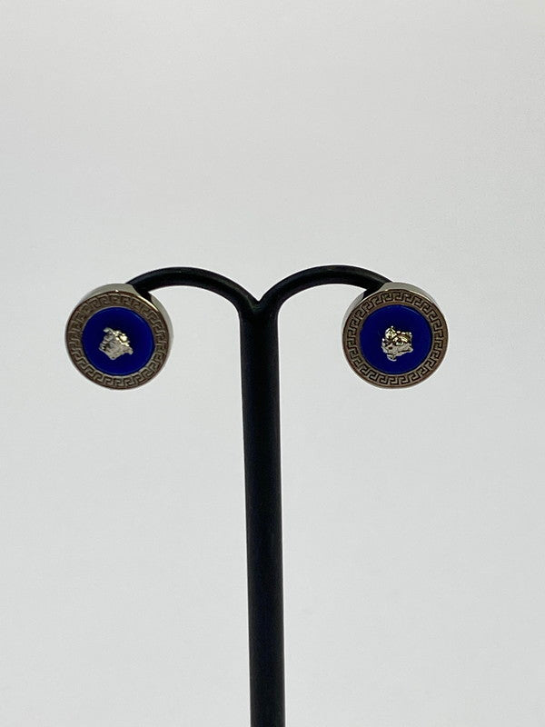 【中古品】【メンズ/レディース】 VERSACE ヴェルサーチ メドゥーサ スタッド ピアス DG27256-DJMR-4J610 ロゴ アクセサリー 182-250918-em-03-min カラー：シルバー/ブルー 万代Net店