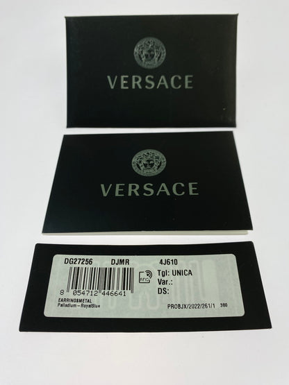 【中古品】【メンズ/レディース】 VERSACE ヴェルサーチ メドゥーサ スタッド ピアス DG27256-DJMR-4J610 ロゴ アクセサリー 182-250918-em-03-min カラー：シルバー/ブルー 万代Net店