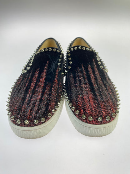 【中古品】【メンズ】 Christian Louboutin クリスチャンルブタン ローラーボート スエード スタッズ スリッポン 靴 メンズ シューズ 183-250914-em-64-min サイズ：39 カラー：ブラック 万代Net店