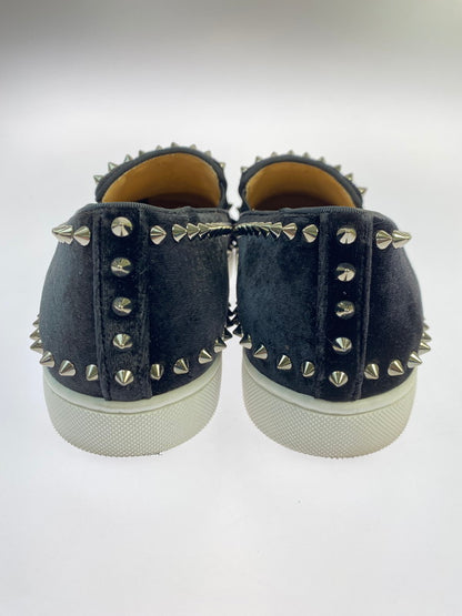 【中古品】【メンズ】 Christian Louboutin クリスチャンルブタン ローラーボート スエード スタッズ スリッポン 靴 メンズ シューズ 183-250914-em-64-min サイズ：39 カラー：ブラック 万代Net店