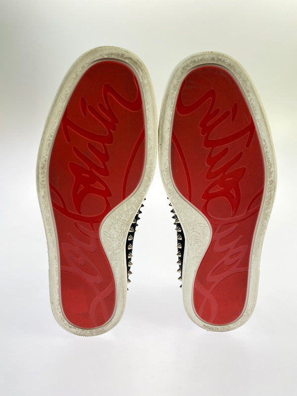 【中古品】【メンズ】 Christian Louboutin クリスチャンルブタン ローラーボート スエード スタッズ スリッポン 靴 メンズ シューズ 183-250914-em-64-min サイズ：39 カラー：ブラック 万代Net店
