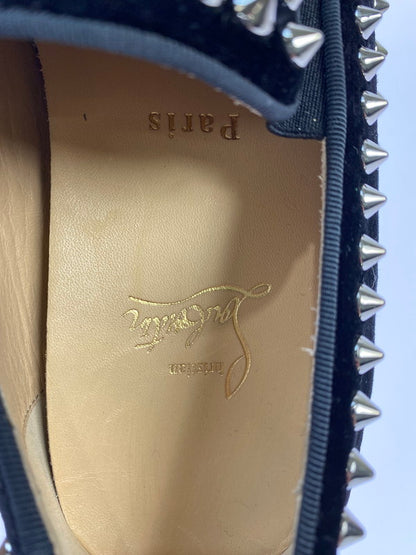 【中古品】【メンズ】 Christian Louboutin クリスチャンルブタン ローラーボート スエード スタッズ スリッポン 靴 メンズ シューズ 183-250914-em-64-min サイズ：39 カラー：ブラック 万代Net店