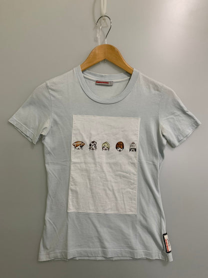 【中古品】【レディース】 PRADA プラダ 06SS C100 FOR T-SHIRT PROJECT S/S TEE ショートスリーブTシャツ 半袖 トップス 141-250910-kk-34-min サイズ：XS カラー：ライトブルー 万代Net店