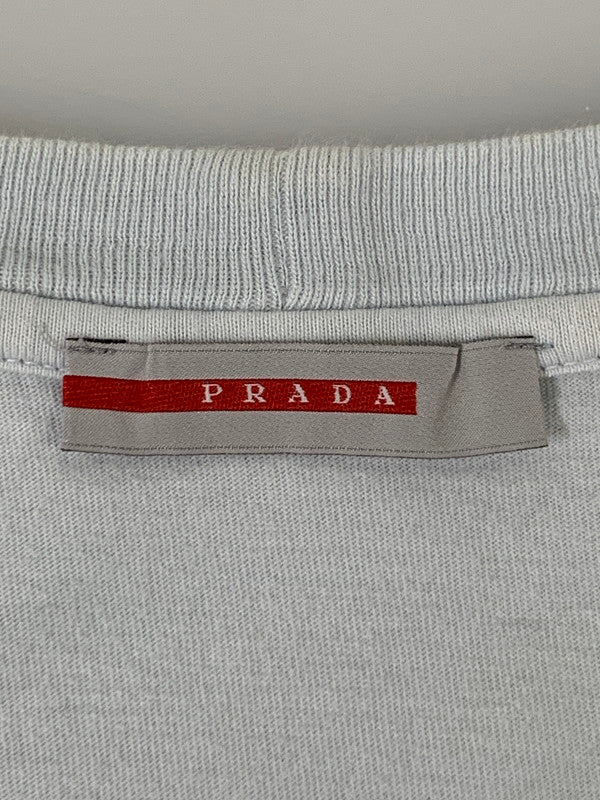 【中古品】【レディース】 PRADA プラダ 06SS C100 FOR T-SHIRT PROJECT S/S TEE ショートスリーブTシャツ 半袖 トップス 141-250910-kk-34-min サイズ：XS カラー：ライトブルー 万代Net店