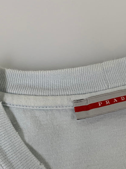 【中古品】【レディース】 PRADA プラダ 06SS C100 FOR T-SHIRT PROJECT S/S TEE ショートスリーブTシャツ 半袖 トップス 141-250910-kk-34-min サイズ：XS カラー：ライトブルー 万代Net店