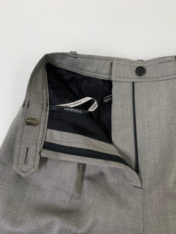 【中古品】【メンズ】 YVES SAINT LAURENT イヴ・サンローラン 90~00's ZIP UP SLACKS 90-00年代 ジップアップ スラックス ボトムス パンツ 152-250910-kk-32-min サイズ：36 カラー：グレー 万代Net店