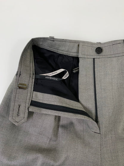 【中古品】【メンズ】 YVES SAINT LAURENT イヴ・サンローラン 90~00's ZIP UP SLACKS 90-00年代 ジップアップ スラックス ボトムス パンツ 152-250910-kk-32-min サイズ：36 カラー：グレー 万代Net店