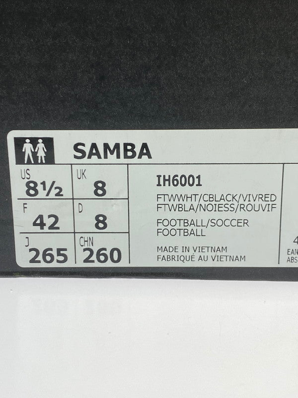 【未使用品】【メンズ/レディース】 adidas アディダス IH6001 SAMBA 靴 シューズ スニーカー 161-250902-AS-40-min サイズ：26.5cm カラー：ホワイト/ブラック/グレー 万代Net店
