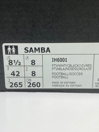 【未使用品】【メンズ/レディース】 adidas アディダス IH6001 SAMBA 靴 シューズ スニーカー 161-250902-AS-40-min サイズ：26.5cm カラー：ホワイト/ブラック/グレー 万代Net店