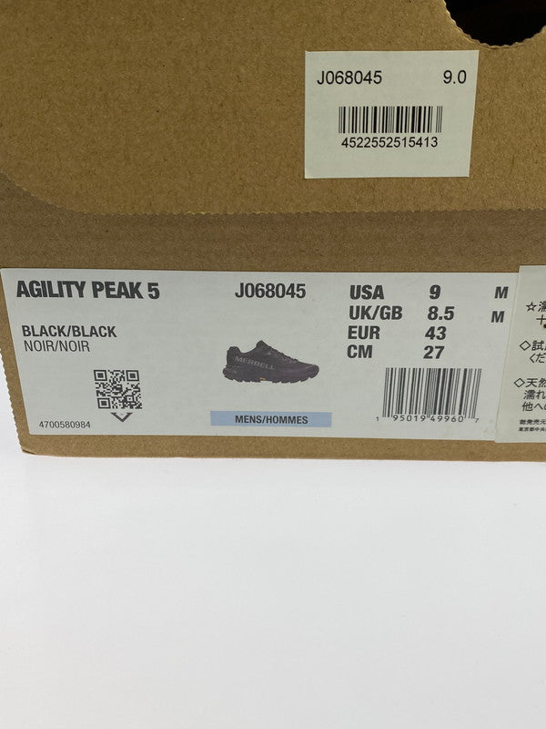 【中古品】【メンズ】 MERRELL メレル J068045 AGILITY PEAK 5 靴 シューズ スニーカー 162-250906-AS-3-min サイズ：27.0cm カラー：ブラック 万代Net店