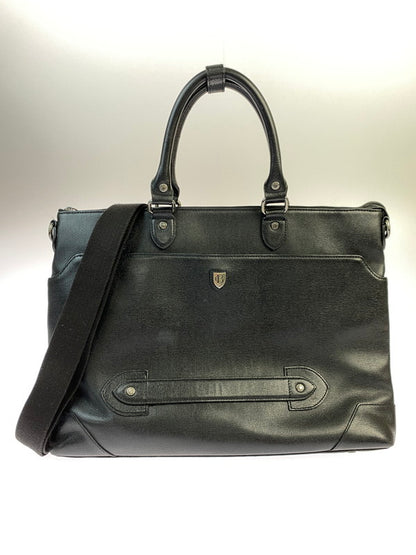 【中古品】【メンズ/レディース】 BURBERRY バーバリー BLACK LABEL CRESTBRIDGE LEATHER TOTE BAG ブラック レーベル クレストブリッジ レザー トートバッグ カバン 188-250912-em-11-min カラー：ブラック 万代Net店