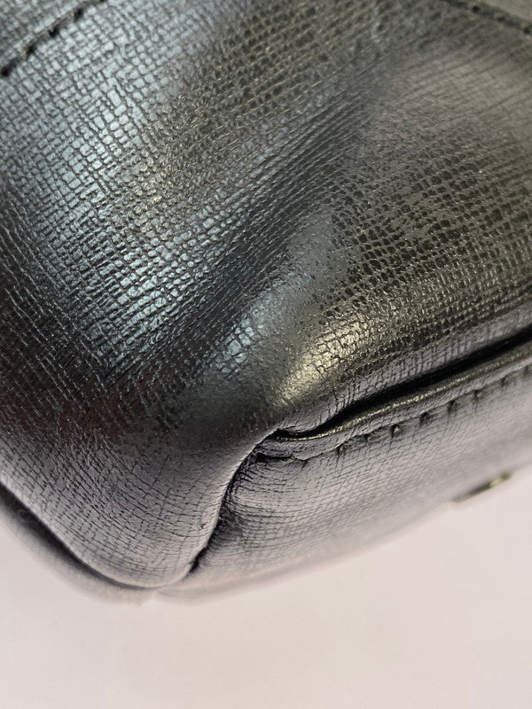 【中古品】【メンズ/レディース】 BURBERRY バーバリー BLACK LABEL CRESTBRIDGE LEATHER TOTE BAG ブラック レーベル クレストブリッジ レザー トートバッグ カバン 188-250912-em-11-min カラー：ブラック 万代Net店