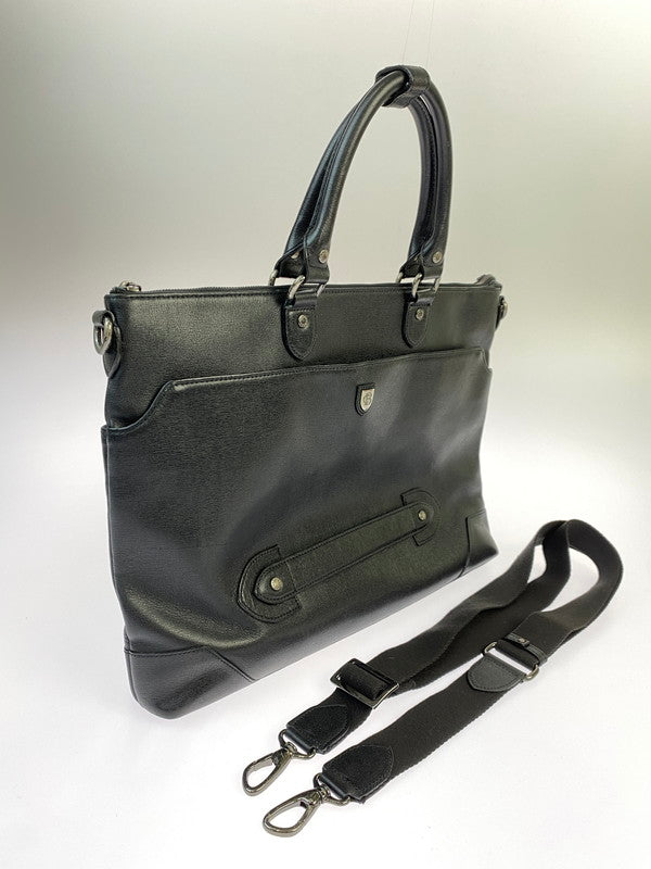 【中古品】【メンズ/レディース】 BURBERRY バーバリー BLACK LABEL CRESTBRIDGE LEATHER TOTE BAG ブラック レーベル クレストブリッジ レザー トートバッグ カバン 188-250912-em-11-min カラー：ブラック 万代Net店