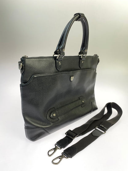 【中古品】【メンズ/レディース】 BURBERRY バーバリー BLACK LABEL CRESTBRIDGE LEATHER TOTE BAG ブラック レーベル クレストブリッジ レザー トートバッグ カバン 188-250912-em-11-min カラー：ブラック 万代Net店