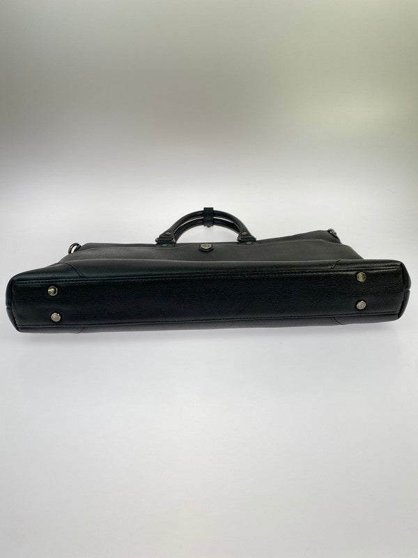 【中古品】【メンズ/レディース】 BURBERRY バーバリー BLACK LABEL CRESTBRIDGE LEATHER TOTE BAG ブラック レーベル クレストブリッジ レザー トートバッグ カバン 188-250912-em-11-min カラー：ブラック 万代Net店