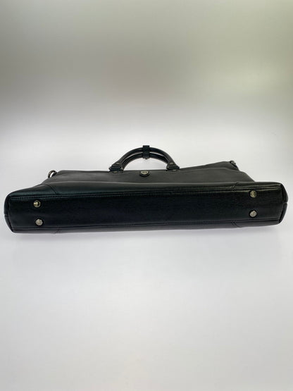 【中古品】【メンズ/レディース】 BURBERRY バーバリー BLACK LABEL CRESTBRIDGE LEATHER TOTE BAG ブラック レーベル クレストブリッジ レザー トートバッグ カバン 188-250912-em-11-min カラー：ブラック 万代Net店