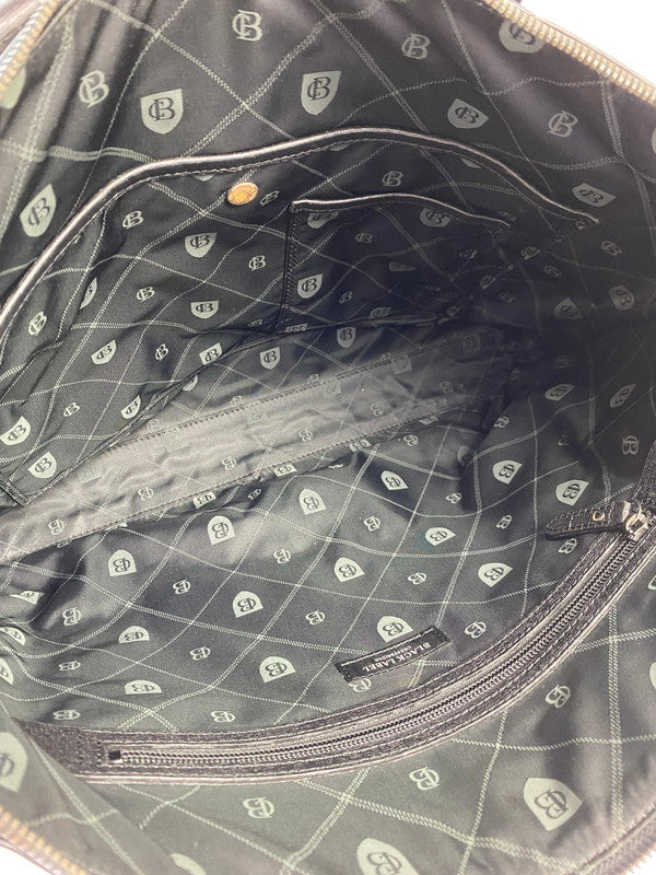 【中古品】【メンズ/レディース】 BURBERRY バーバリー BLACK LABEL CRESTBRIDGE LEATHER TOTE BAG ブラック レーベル クレストブリッジ レザー トートバッグ カバン 188-250912-em-11-min カラー：ブラック 万代Net店