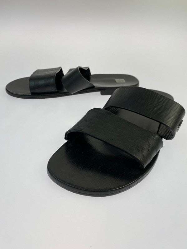 【中古品】【メンズ】 LOUIS VUITTON ルイ・ヴィトン ダミエグラフィット レザー サンダル メンズ 靴 183-250914-em-62-min サイズ：6 カラー：ブラック 万代Net店