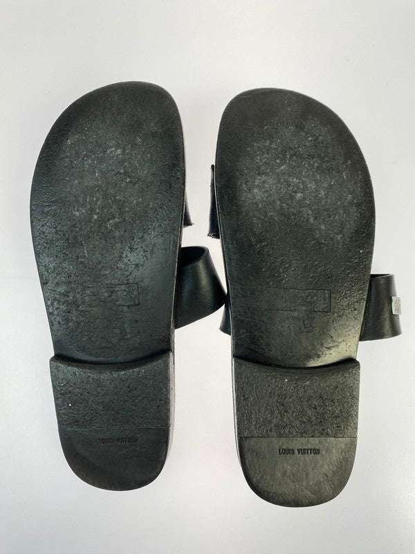 【中古品】【メンズ】 LOUIS VUITTON ルイ・ヴィトン ダミエグラフィット レザー サンダル メンズ 靴 183-250914-em-62-min サイズ：6 カラー：ブラック 万代Net店