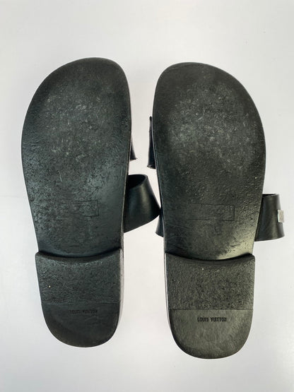 【中古品】【メンズ】 LOUIS VUITTON ルイ・ヴィトン ダミエグラフィット レザー サンダル メンズ 靴 183-250914-em-62-min サイズ：6 カラー：ブラック 万代Net店