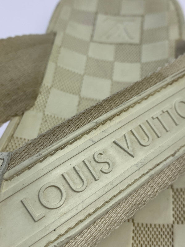 【現状渡し品】【メンズ】 LOUIS VUITTON ルイ・ヴィトン ダミエ トング ラバー ビーチサンダル FD0094 メンズ サンダル 183-250914-em-61-min サイズ：7 カラー：ホワイト系 万代Net店