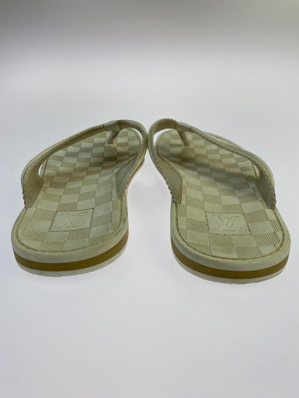 【現状渡し品】【メンズ】 LOUIS VUITTON ルイ・ヴィトン ダミエ トング ラバー ビーチサンダル FD0094 メンズ サンダル 183-250914-em-61-min サイズ：7 カラー：ホワイト系 万代Net店