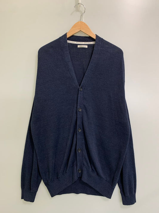 【中古品】【メンズ】 UNIVERSAL PRODUCTS ユニバーサルプロダクツ HEMP KINT CARDIGAN 231-60202 ヘンプ ニット カーディガン メンズ トップス 140-250914-em-25-min サイズ：3 カラー：ネイビー 万代Net店