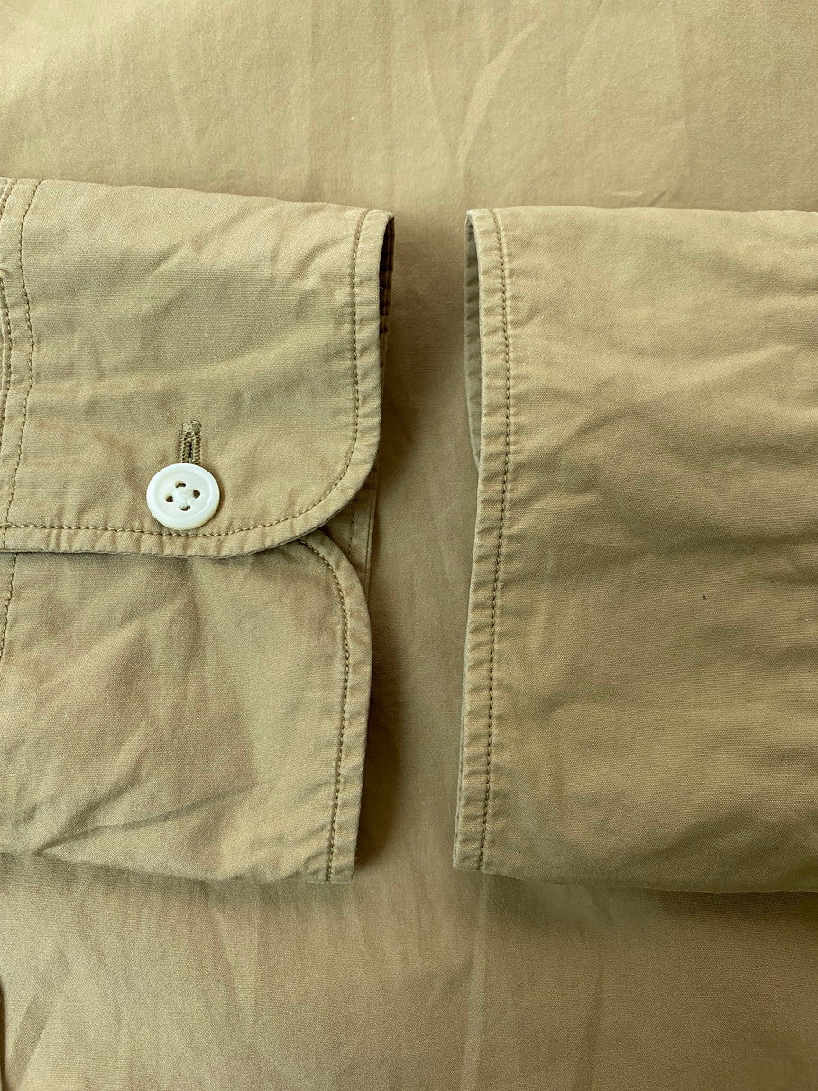 【中古品】【メンズ】 KAPTAIN SUNSHINE キャプテンサンシャイン FINX WEATHER REGULLAR COLLAR SHIRT KS20FSH07 フィンクス ウェザー レギュラーカラーシャツ 長袖 トップス 140-250925-kk-01-min サイズ：40 カラー：ベージュ 万代Net店