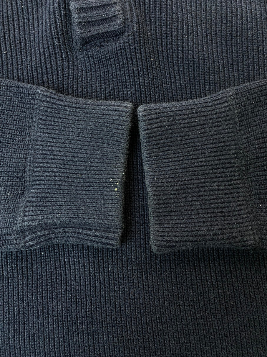 【中古品】【メンズ】 Eddie Bauer エディー・バウアー HALF BUTTON KNIT SWEATER 00S ハーフ ボタン ニット メンズトップス セーター 146-250914-em-34-min サイズ：M カラー：ネイビー 万代Net店