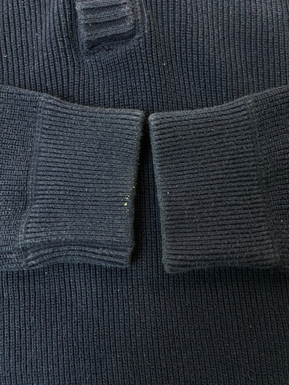 【中古品】【メンズ】 Eddie Bauer エディー・バウアー HALF BUTTON KNIT SWEATER 00S ハーフ ボタン ニット メンズトップス セーター 146-250914-em-34-min サイズ：M カラー：ネイビー 万代Net店