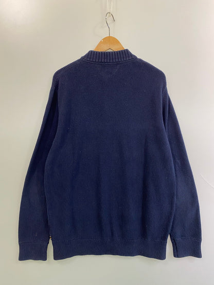 【中古品】【メンズ】 Eddie Bauer エディー・バウアー HALF BUTTON KNIT SWEATER 00S ハーフ ボタン ニット メンズトップス セーター 146-250914-em-34-min サイズ：M カラー：ネイビー 万代Net店