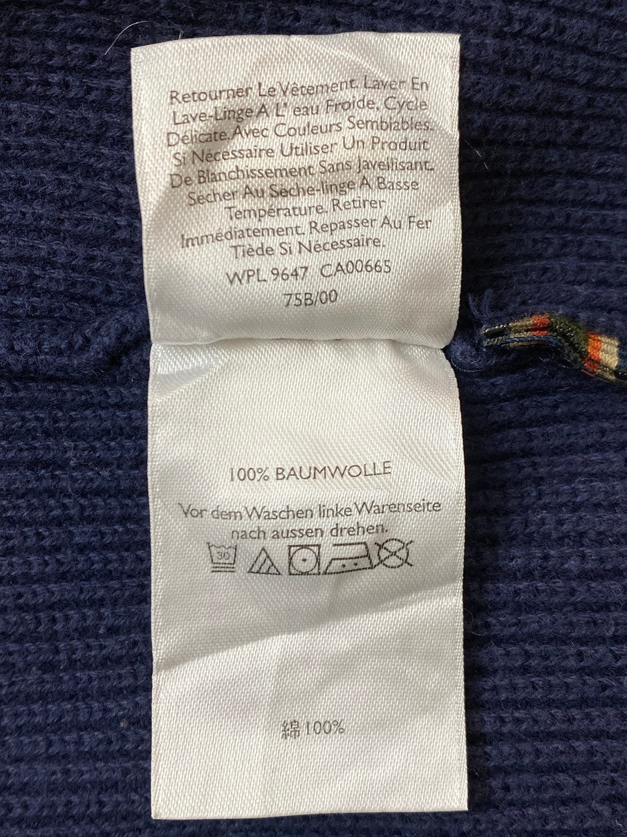 【中古品】【メンズ】 Eddie Bauer エディー・バウアー HALF BUTTON KNIT SWEATER 00S ハーフ ボタン ニット メンズトップス セーター 146-250914-em-34-min サイズ：M カラー：ネイビー 万代Net店