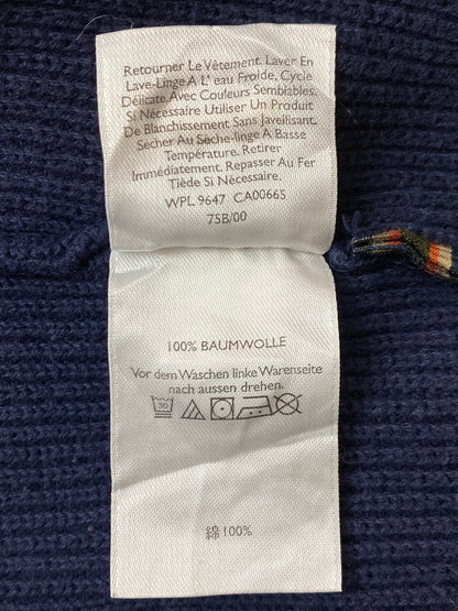 【中古品】【メンズ】 Eddie Bauer エディー・バウアー HALF BUTTON KNIT SWEATER 00S ハーフ ボタン ニット メンズトップス セーター 146-250914-em-34-min サイズ：M カラー：ネイビー 万代Net店